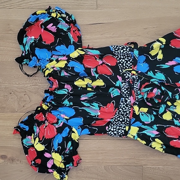 RIXO x Target Floral Off The Shoulder Puff Sleeve Dress 2 - Picture 4 of 10